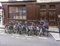 Dedicated bicycle parking on the street in Paris for Parisians Royalty Free Stock Photo