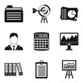 Dedicated computer icons set, simple style Royalty Free Stock Photo