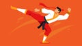 Dedicated flexibility training can help martial artists perform impressive feats such as high kicks splits and acrobatic Royalty Free Stock Photo