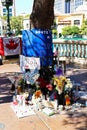 Dedicated flower bed of the Las Vegas Shooting victims Royalty Free Stock Photo