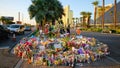 Dedicated flower bed of the Las Vegas Shooting victims Royalty Free Stock Photo