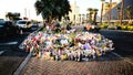 Dedicated flower bed of the Las Vegas Shooting victims Royalty Free Stock Photo