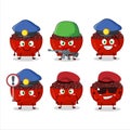 A dedicated Police officer of adzuki beans mascot design style