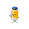 A dedicated Police officer of beer can cartoon drawing concept