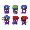 A dedicated Police officer of bucket halloween mascot design style