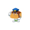 A dedicated Police officer of chocolate cream pancake mascot design style