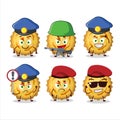 A dedicated Police officer of custard tart mascot design style