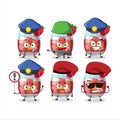 A dedicated Police officer of glass of sangria mascot design style Royalty Free Stock Photo