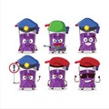 A dedicated Police officer of grapes juice mascot design style