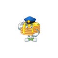 A dedicated Police officer of lemon cream pancake mascot design style