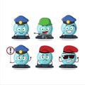 A dedicated Police officer of magic crystal ball mascot design style