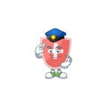 A dedicated Police officer of medical shield mascot design style