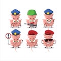 A dedicated Police officer of oak pink leaf mascot design style