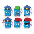 A dedicated Police officer of open magic gift box mascot design style