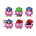 A dedicated Police officer of strawberry macaron mascot design style