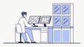 Dedicated programmer working at a computer in a tech-focused office. Coding expertise, vector design Generative AI Royalty Free Stock Photo