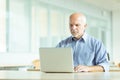Dedicated responsible businessman working on a laptop Royalty Free Stock Photo
