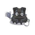 A dedicated scuba buoyancy compensator doctor caricature design working with tools Royalty Free Stock Photo