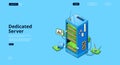 Dedicated server isometric landing, data storage