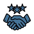 dedication, partnership line isolated vector icon can be easily modified and edit