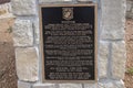 Dedication plaque for the Veteran`s Memorial Park, Ennis, Texas