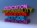 Dedication responsibility education attitude motivation Royalty Free Stock Photo