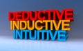 deductive inductive intuitive on blue Royalty Free Stock Photo