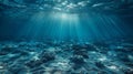 Deep Abyss Underwater With Blue Sun Light Royalty Free Stock Photo