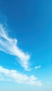 Deep azure sky canvas, wispy cirrus clouds drifting , scene, cirrus, space