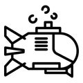 Deep bathyscaphe icon, outline style