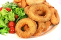 Deep batter fried calamari rings