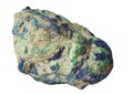 Deep blue azurite with green malachite mineral isolated Royalty Free Stock Photo