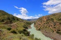 Deep blue Baker river, Carretera Austral, Chile Royalty Free Stock Photo