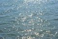 Deep blue black seas with small waves and small golden and bright sun reflections on a sea background Royalty Free Stock Photo