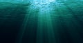 Deep blue caribbean ocean waves from underwater background