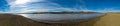 Deep Blue Colorado Lake Panorama in Front of Rocky Mountains Royalty Free Stock Photo