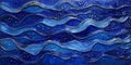 Deep blue gel texture with glowing highlights and rippling wave patterns. Tiny bubbles suspended in