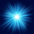 Deep blue glow star burst flare explosion transparent light effect. EPS 10 Royalty Free Stock Photo