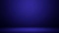 Deep Blue Gradient Studio Background with Subtle Spotlight Effect Royalty Free Stock Photo