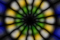 Multicolored radial circle dark pattern