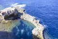 Deep blue hole near Azure Window, Gozo, Malta Royalty Free Stock Photo