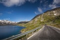 Deep blue lake Djupvatnet with road in Norway Royalty Free Stock Photo