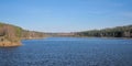 Lake of Eupen with forest around on a sunny winter day