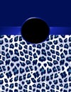 Deep Blue Leopard Print with Rosette Royalty Free Stock Photo