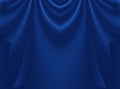 Deep blue modern abstract fractal background illustration with stylized draping or curtains.