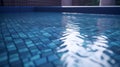 Deep blue pool water background. Generative ai Royalty Free Stock Photo