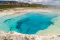 Deep blue sapphire hot spring in the biscuit basin of yellowstone national park in wyoming Royalty Free Stock Photo