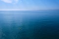 A deep blue in the sea, background with the calm and infinite coast of soft tones Royalty Free Stock Photo