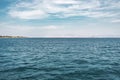 Deep Blue Sea With Island Background Royalty Free Stock Photo