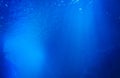 Deep blue sea underwater image. Ocean background with copy space for product display or text